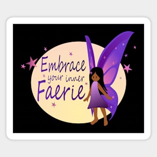 Embrace Your Inner Faerie - long dark hair and dark skin Magnet